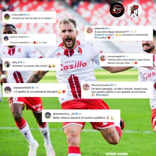 Il Bari centra la seconda vittoria consecutiva: la gioia Social. FOTO