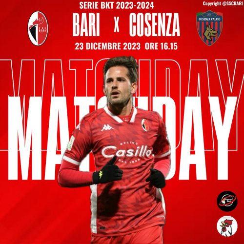Bari-Cosenza, le ufficiali: Edjouma dall’inizio. Aramu, Acampora e Frabotta in panca