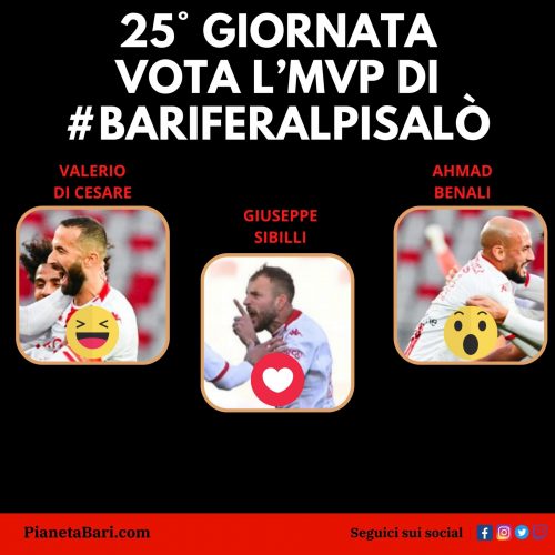 SONDAGGIO PB – L’MVP della venticinquesima giornata è Giuseppe Sibilli