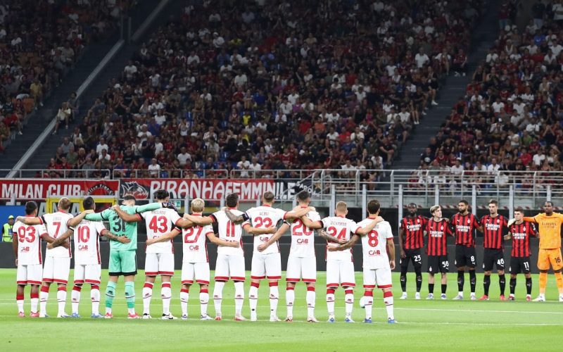 Milan Bari minuto di silenzio