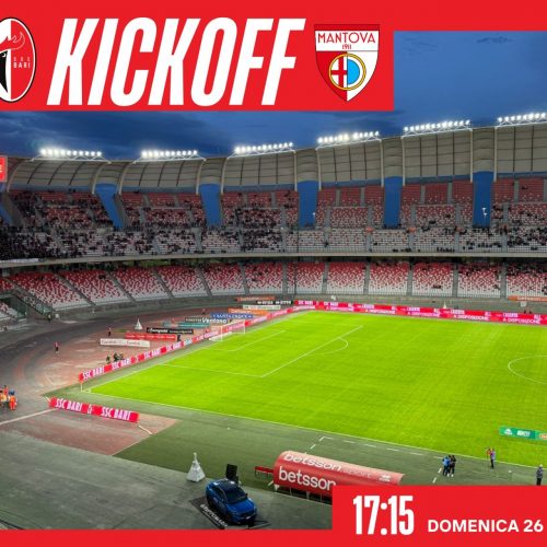 LIVE – La diretta minuto per minuto di Bari-Mantova 1-0 (49′ Moncini)
