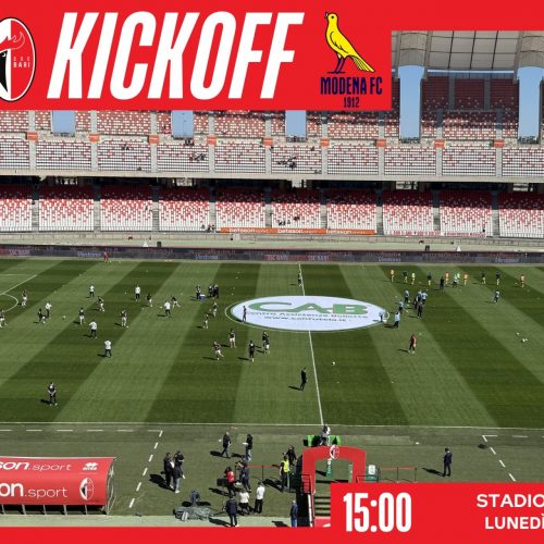 LIVE – La diretta minuto per minuto di Bari-Modena 3-1 (22′ Moncini, 33′ Aut. Adorni, 83′ Cuni, 90′ Ambrosino)